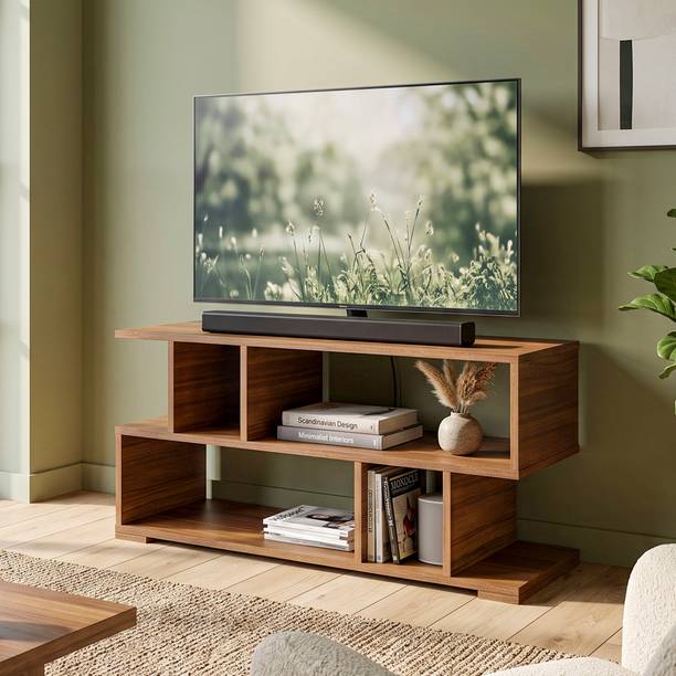 NEUDOT Fiddle Coffee Table & Engineered Wood TV Entertainment Unit