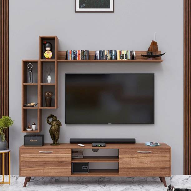 Flipkart Perfect Homes Engineered Wood TV Entertainment Unit for Living Room & Multipurpose Storage Engineered Wood TV Entertainment Unit