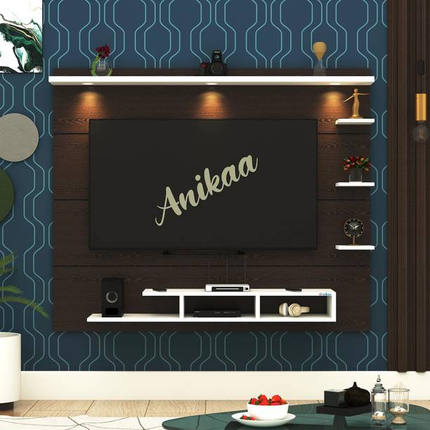 ANIKAA Nexa Wall Mount TV Unit Cabinet with 3 LED Lights & Shelves Ideal for Up to 43" Engineered Wood TV Entertainment Unit