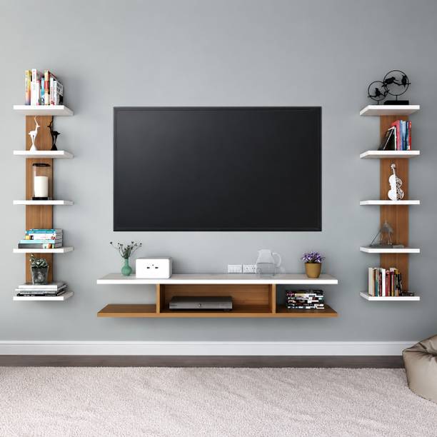 Livster 55 Inches Tv Cabinet Wall Shelf Engineered Wood TV Entertainment Unit