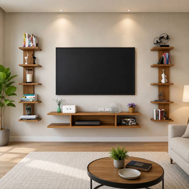 MD Furniturs 55 inches Tv Cabinet Engineered Wood TV Entertainment Unit