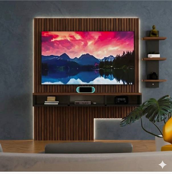 bhartiye enterprises Modern Floating TV Cabinet Wall Shelf Unit for Living Room, Bedroom & Office Engineered Wood TV Entertainment Unit