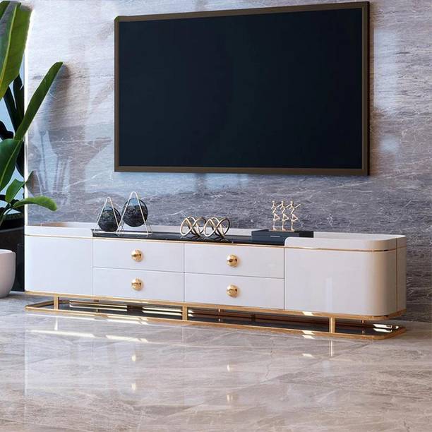 NG Decor TV Stand Sintered Stone 2 Doors with Storage Media Console for TV up to 85" Engineered Wood TV Entertainment Unit