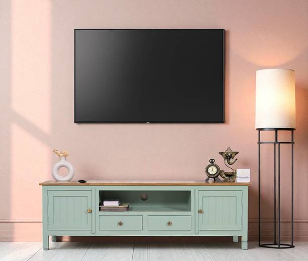 Woodefly Woodefly Solid Mango Wood Tv cabinet-2 Doors and 2 Drawers Solid Wood TV Entertainment Unit