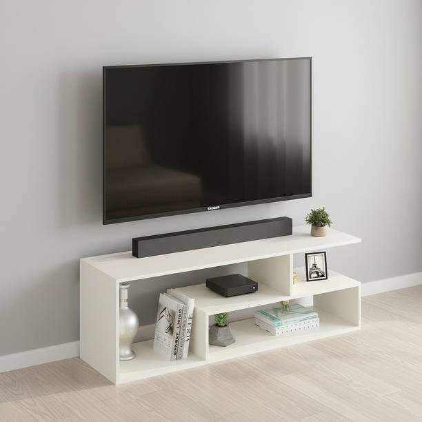 FURNEASER Desis TV Table, LED Cabinet, Stand, Engineered Wood TV Entertainment Unit