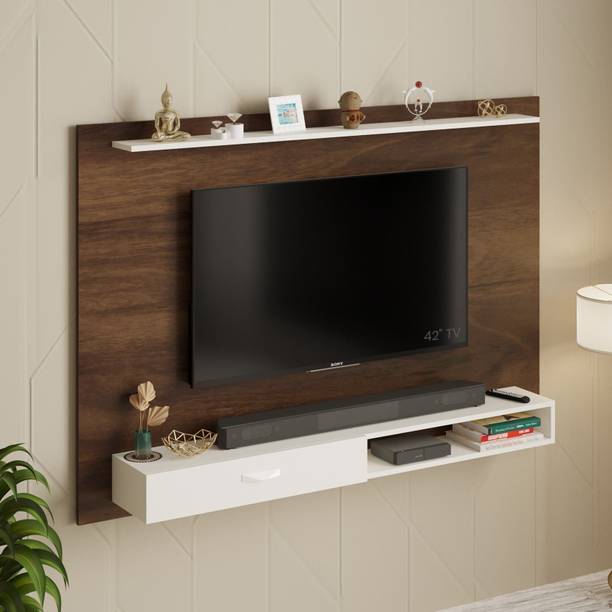 BLUEWUD Lami TV Stand Shelves for Books & Décor Display Unit Bedroom Living Room 60 In Engineered Wood TV Entertainment Unit