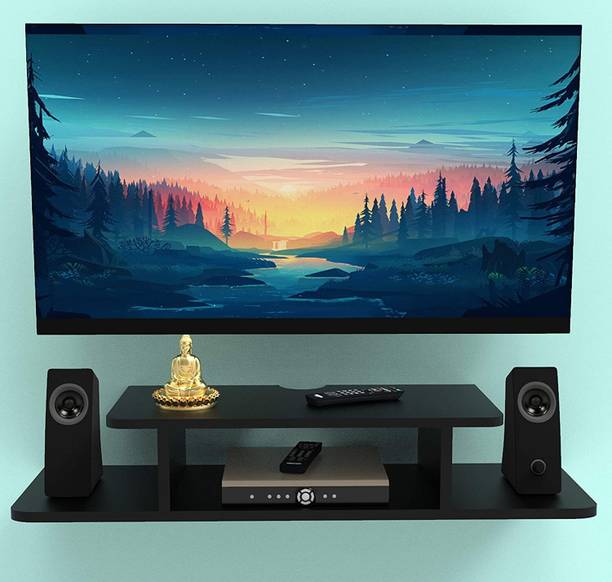 Hridya Handicrafts Wooden Floating TV Entertainment Unit - Wall Mounted Stand for Set Top Box Engineered Wood TV Entertainment Unit