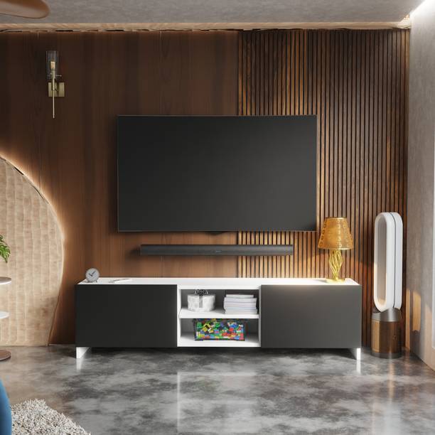 Flipkart Perfect Homes Modern TV Cabinet for Living Room with Storage Shelves and Closed Cabinets Engineered Wood TV Entertainment Unit