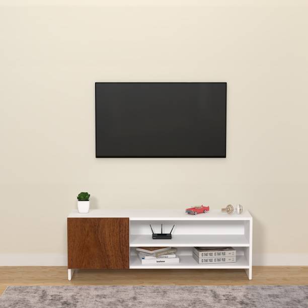 Flipkart Perfect Homes Modern Engineered Wood TV Unit with Open & Closed Storage for Living Room Engineered Wood TV Entertainment Unit