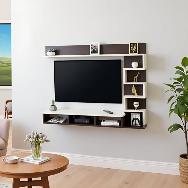 FURNEASER Dettlet Wall Mount Tv Showcase 43" Stand Cabinet Rack, Engineered Wood TV Entertainment Unit