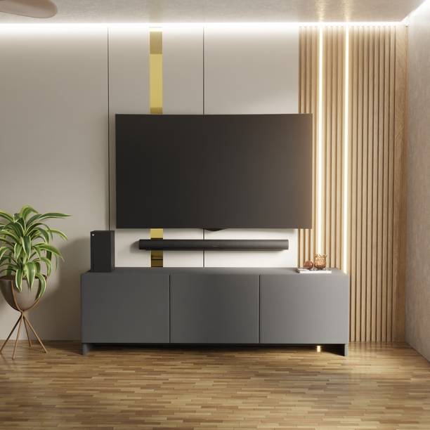 Flipkart Perfect Homes Modern 3 Door TV Cabinet for Living Room Bedroom with Closed Storage Cabinets Engineered Wood TV Entertainment Unit