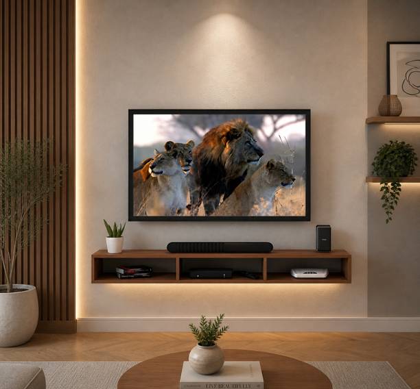 K K HANDICRAFTS Modern Wall Mounted Floating TV Unit Shelf for Living Room, Bedroom & Office Engineered Wood TV Entertainment Unit