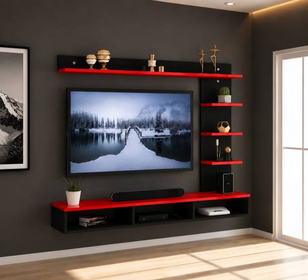 PNDG Premium TV Entertainment Cabinet | Wall Mounted TV Unit Engineered Wood TV Entertainment Unit
