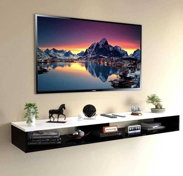 Aariwoody Futuristic Carving Engineered Wood TV Entertainment Unit