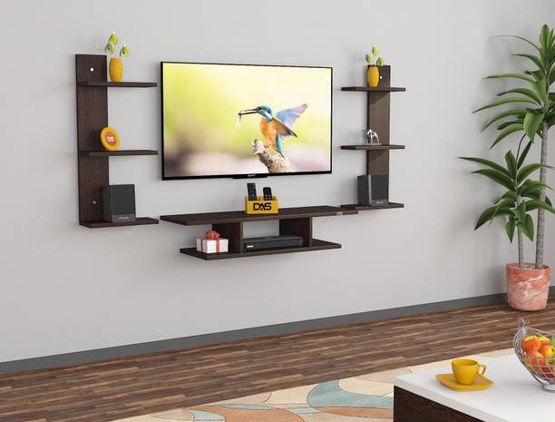 Das Dexter -Up to 32 inch TV Rack Set to Box Stand with Wall Shelves Engineered Wood TV Entertainment Unit