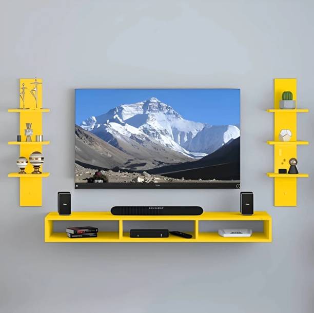 bhartiye enterprises Modern Entertainment Wall Mounted TV Stand with Storage Shelves Engineered Wood TV Entertainment Unit