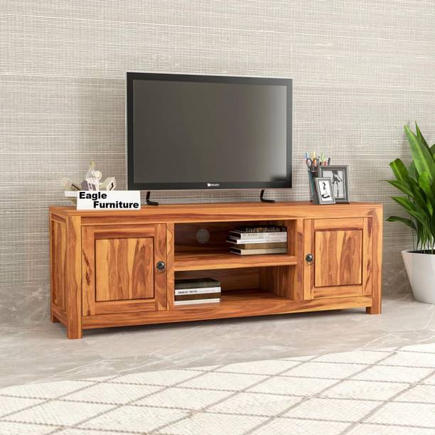 Rajasthali Wood Decor Wood TV Entertainment Unit For Home\Office Area, TV Cabinet Open & Close Storage Solid Wood TV Entertainment Unit