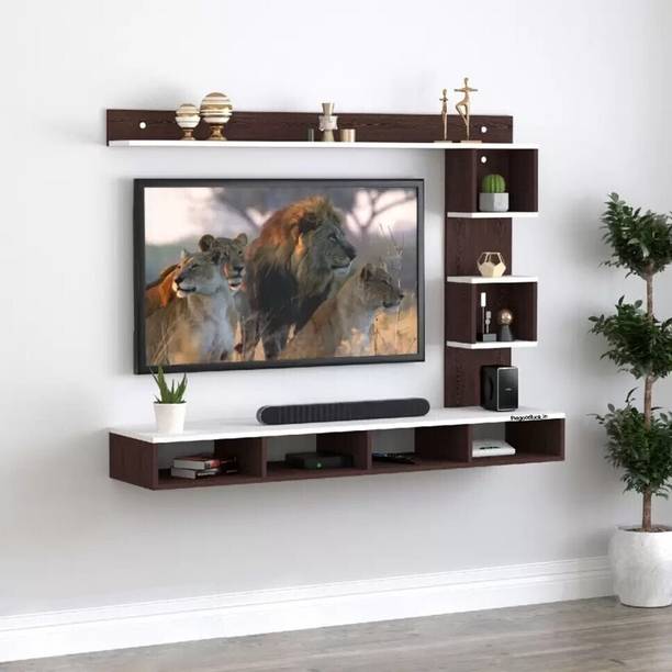 TheGoodLuck 65 Inches Wooden LED TV Entertainment Unit Stand Cabinet Showcase Panel Engineered Wood TV Entertainment Unit