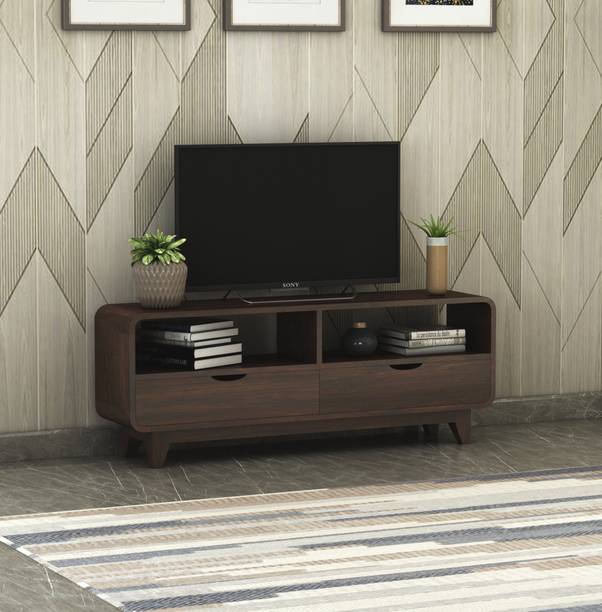 SAVITRIDECOR Sheesham Wood Tv unit with 2 Drawers ,shelfs for Home | Living Room | Hotel Solid Wood TV Entertainment Unit