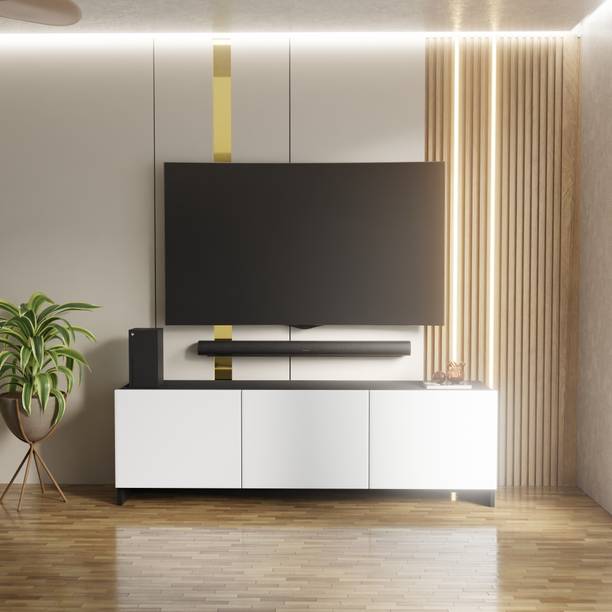 Flipkart Perfect Homes Modern 3 Door TV Cabinet for Living Room Bedroom with Closed Storage Cabinets Engineered Wood TV Entertainment Unit