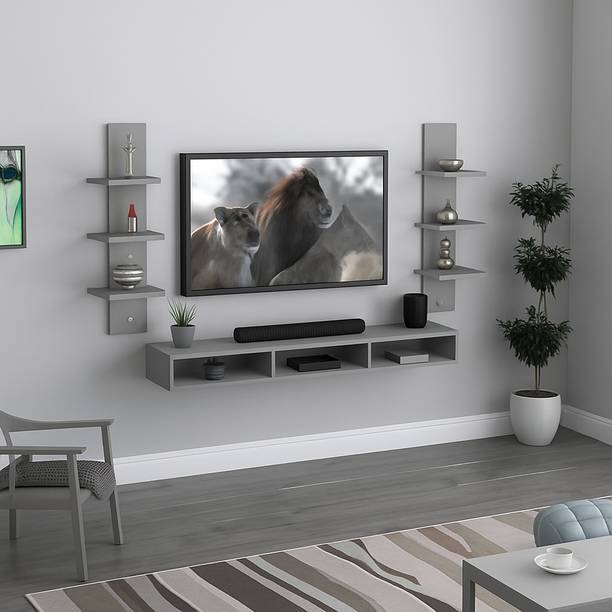 Artival Crafts TV Entertainment Unit | Solid Wood TV Table with Storage Cabinets Engineered Wood TV Entertainment Unit