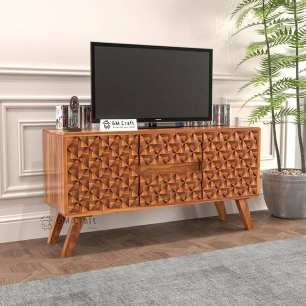 GAF Solid Sheesham Wooden TV Cabinet for Living Room Solid Wood TV Entertainment Unit