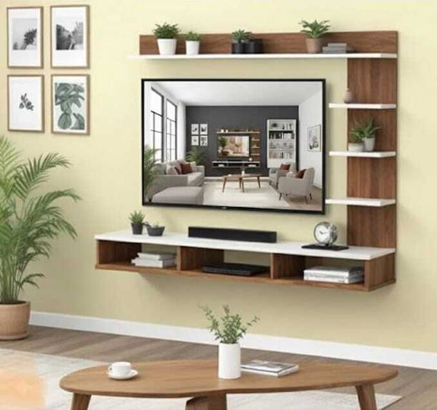 Vination Modern Wall-Mounted TV Entertainment Unit for Living Room Engineered Wood TV Entertainment Unit