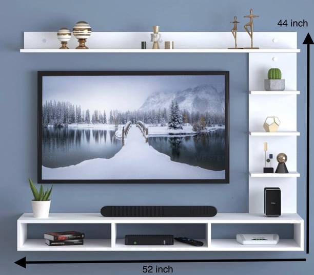 Aariwoody Futuristic Carving Engineered Wood TV Entertainment Unit