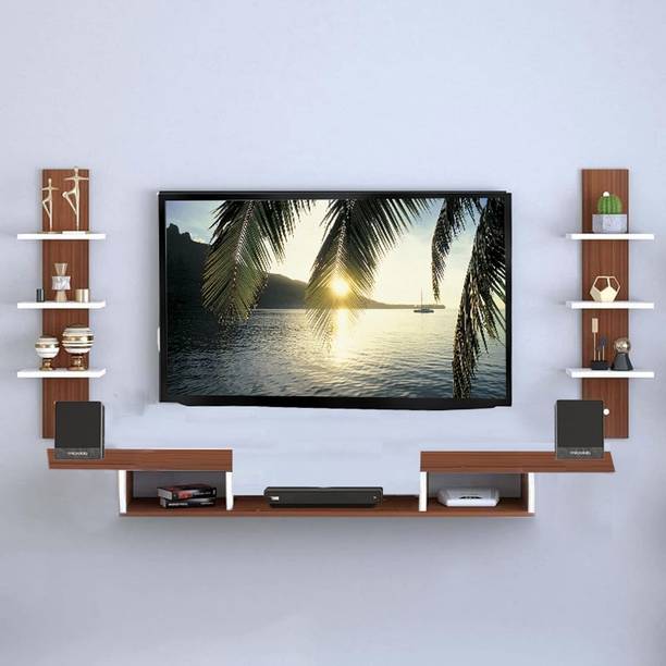 SNQ TV Unit with Storage Shelves for Decor Display Upto 55 Inches Engineered Wood Engineered Wood TV Entertainment Unit