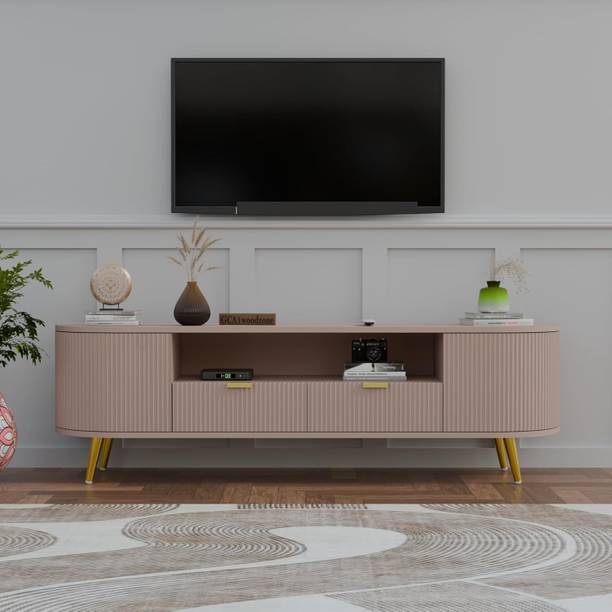 FURNITELL Luxe Entertainment Unit Solid Wood TV Entertainment Unit