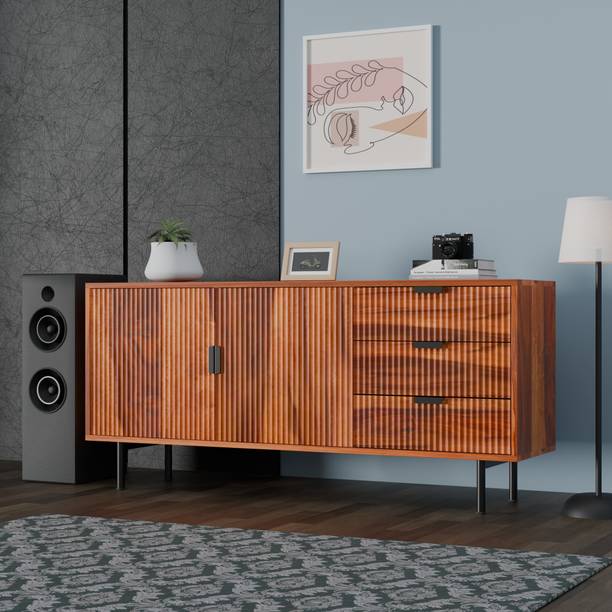 G Fine Furniture Wooden Cabinet With Drawer | Solid Wood Sideboard | Wooden Storage Cabinet | Solid Wood TV Entertainment Unit