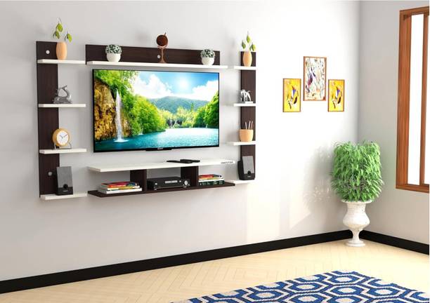MACWUD Tv Cabinet Unit Upto 43 Inch Set Top Box Stand and Wall Shelf, Living Room Engineered Wood TV Entertainment Unit