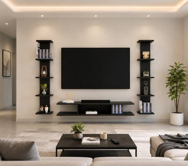 MD Furniturs Tv Cabinet 55 Inch Wall Shelf Engineered Wood TV Entertainment Unit