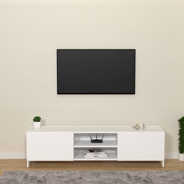 Spyder Craft TV Stand Cabinet with Storage, Open Display Shelves, Modern Living Room Design Engineered Wood TV Entertainment Unit