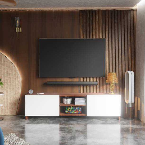 Flipkart Perfect Homes Modern TV Cabinet for Living Room with Storage Shelves and Closed Cabinets Engineered Wood TV Entertainment Unit