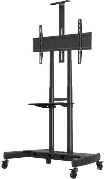 RISSACHI Movable Trolley TV Stand for 55–90" LED/LCD TVs Height Adjustable with Wheels Full Motion TV Mount