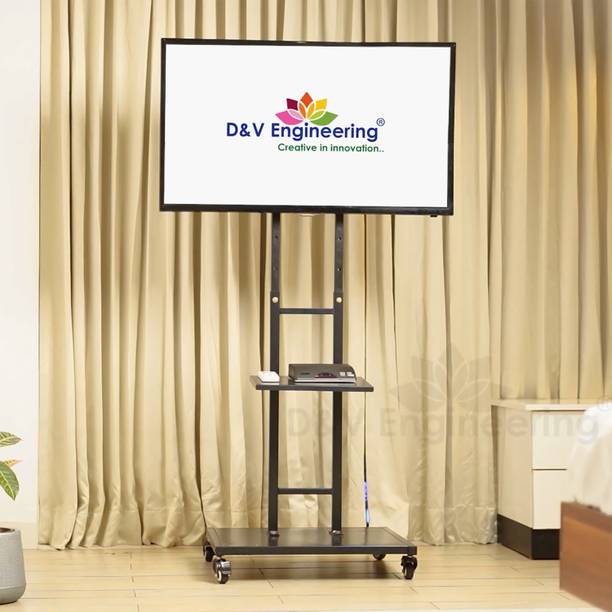 D&V ENGINEERING Mobile TV Stand for 32-65 Inches TV , Height Adjustable TV Floor Stand Full Motion TV Mount