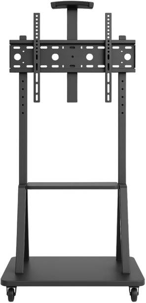 RISSACHI TV Trolley Stand Movable 32-75 Inch with Wheels, LED TV Floor Stand, 3 Shelves Full Motion TV Mount