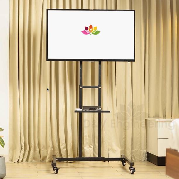 D&V ENGINEERING Mobile TV Stand for 32-65 Inches TV, Height Adjustable TV Floor Stand Full Motion TV Mount