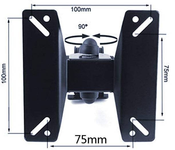 parth 14" to 24" Inches LED Wall Bracket 180 degree rotation and 15 Degree Tilt UP/DOWN For MI, Realme, Oneplus, Sony, Samsung, Panasonic, LG, VU and All Brands LED,LCD,OLED,UHD,4K,Plasma,Smart TV's Suitable Tilt TV Mount