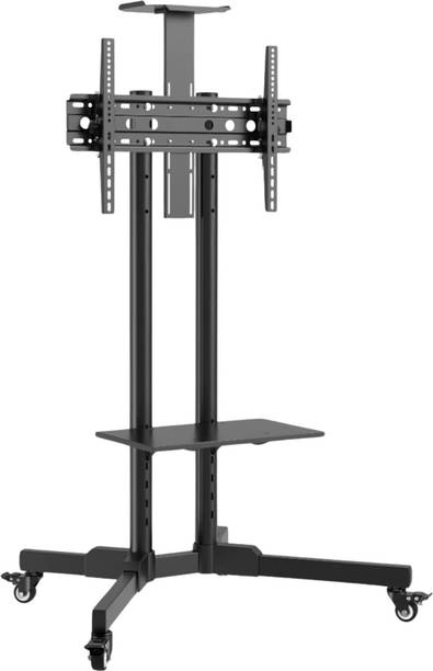 RISSACHI Heavy Duty TV Trolley Floor Stand with Wheels for 32–75 Inch TVs Rolling Mount Full Motion TV Mount