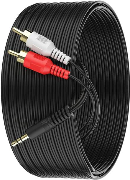 JAMUS RCA Audio Video Cable 10 m 3.5mm stereo aux jack male to 2 RCA male 10 meter cable