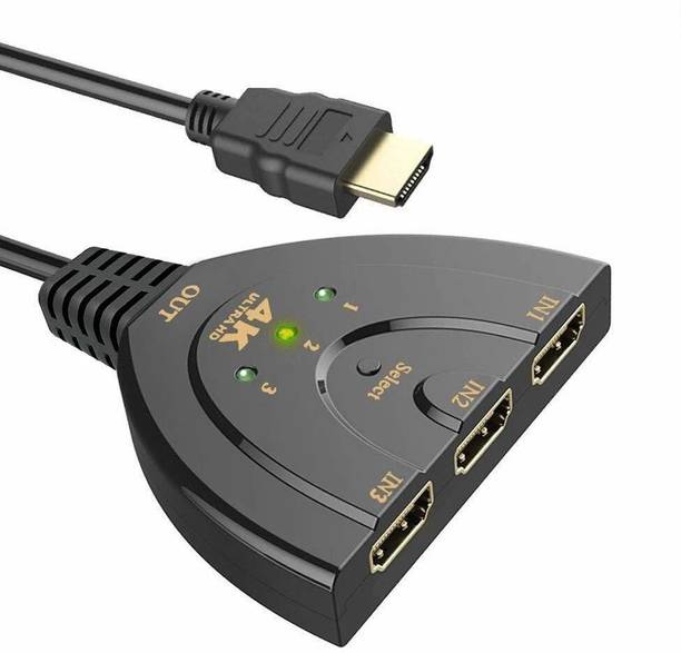 TERABYTE  TV-out Cable 3 Port HDMI 1.4V Switch Splitter with Pigtail Cable for Xbox One, PS3, 4,TV.