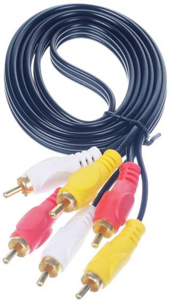 Ranz RCA Audio Video Cable 1.5 m 3RCA TO 3 RCA CABLE 1.5 MTR
