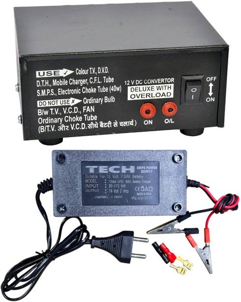 GoodsBazaar 500 VA 12v DC to AC Converter with UPS Battery Charger 12 Volt DC to AC Solar Converter Solar Compatible Modified Sine Wave Inverter
