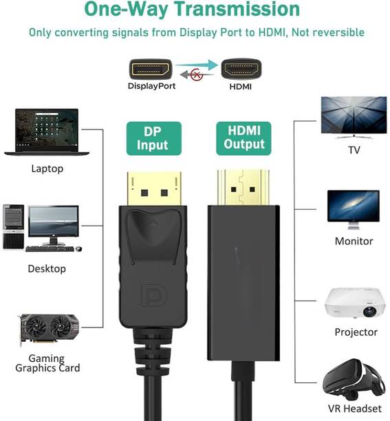 BKC  TV-out Cable TV-out Cable HDMI Cable 1.25m DisplayPort to HDMI Cable