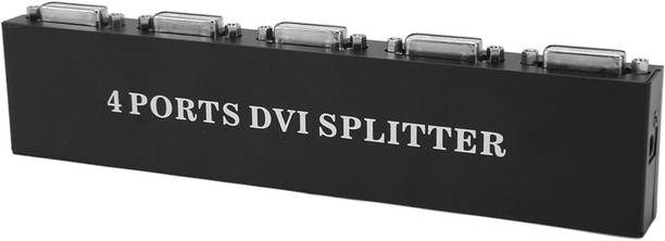 TECHGEAR  TV-out Cable DVI Splitter 1 In 4 Out,Aluminum Video Duplicator with Plug and Play