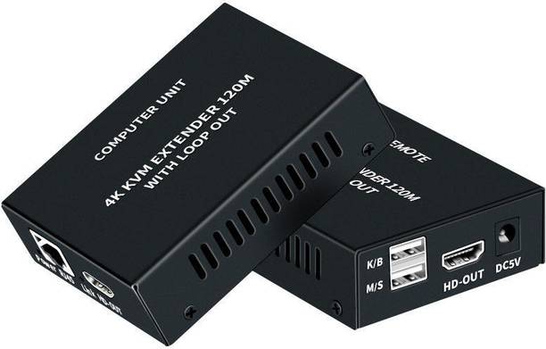 BKC 4K HDMI KVM Extender 120M over CAT6 with USB Keyboard Mouse Support Media Streaming Device