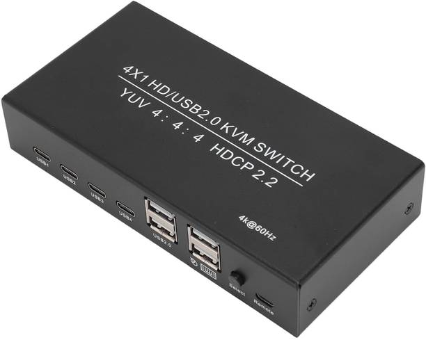 microware 4K 60Hz KVM 4x1 Switch HDMI Switcher USB HDCP2.2 Selector 4 in 1 out for 4 PC Media Streaming Device