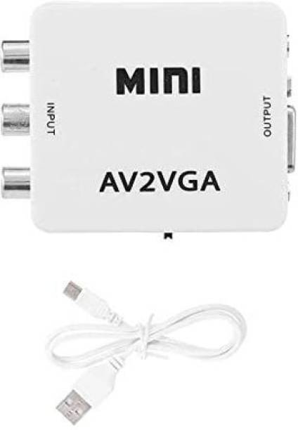 RAREGEAR  TV-out Cable Mini AV RCA to VGA Video with Audio AV2VGA UP Scaler 1080P HD Video Converter